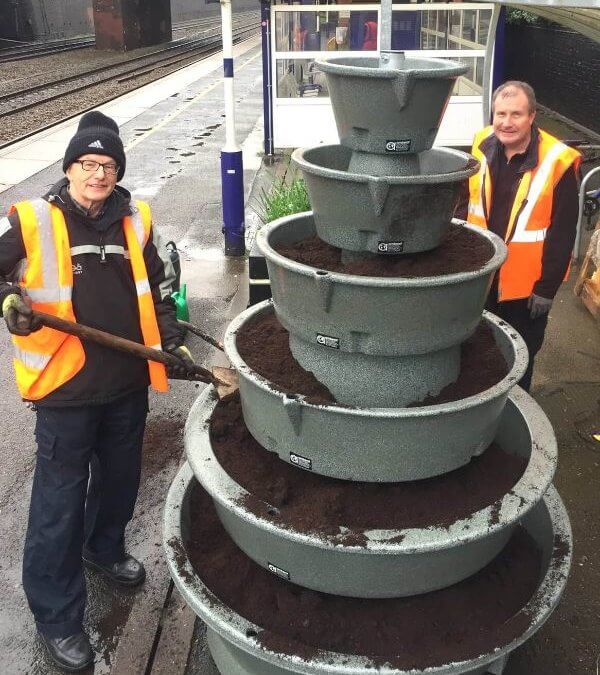 4HTA contribution to Friends of Heaton Chapel Station’s new planter