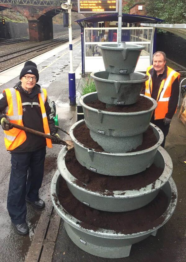 4HTA contribution to Friends of Heaton Chapel Station's new planter